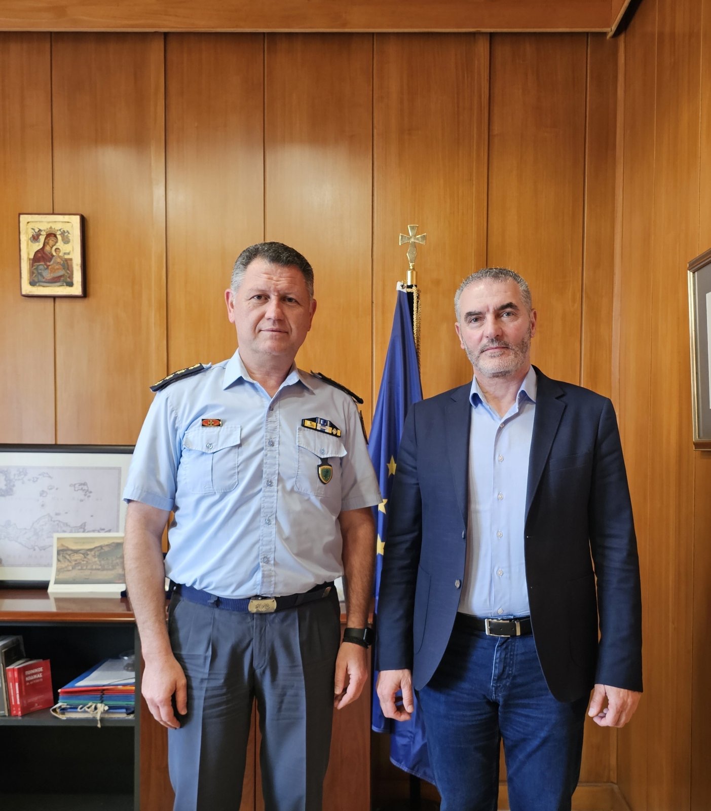 Επίσκεψη Μ. Χνάρη στην Αστυνομική Διεύθυνση Ρεθύμνου 